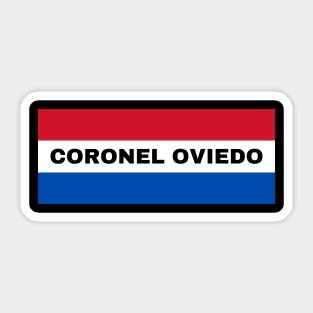 Coronel Oviedo City in Paraguay Flag Colors Sticker